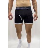 Cueca com Abertura Lateral - Preta Boxer